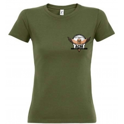 T-Shirt Khaki Femme Coton